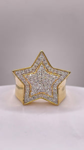 0.94 CT. Natural Diamond Star Ring In 10 KT Yellow Gold