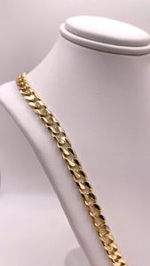 6.4mm Solid Curb Link Chain In 10 KT Yellow Gold