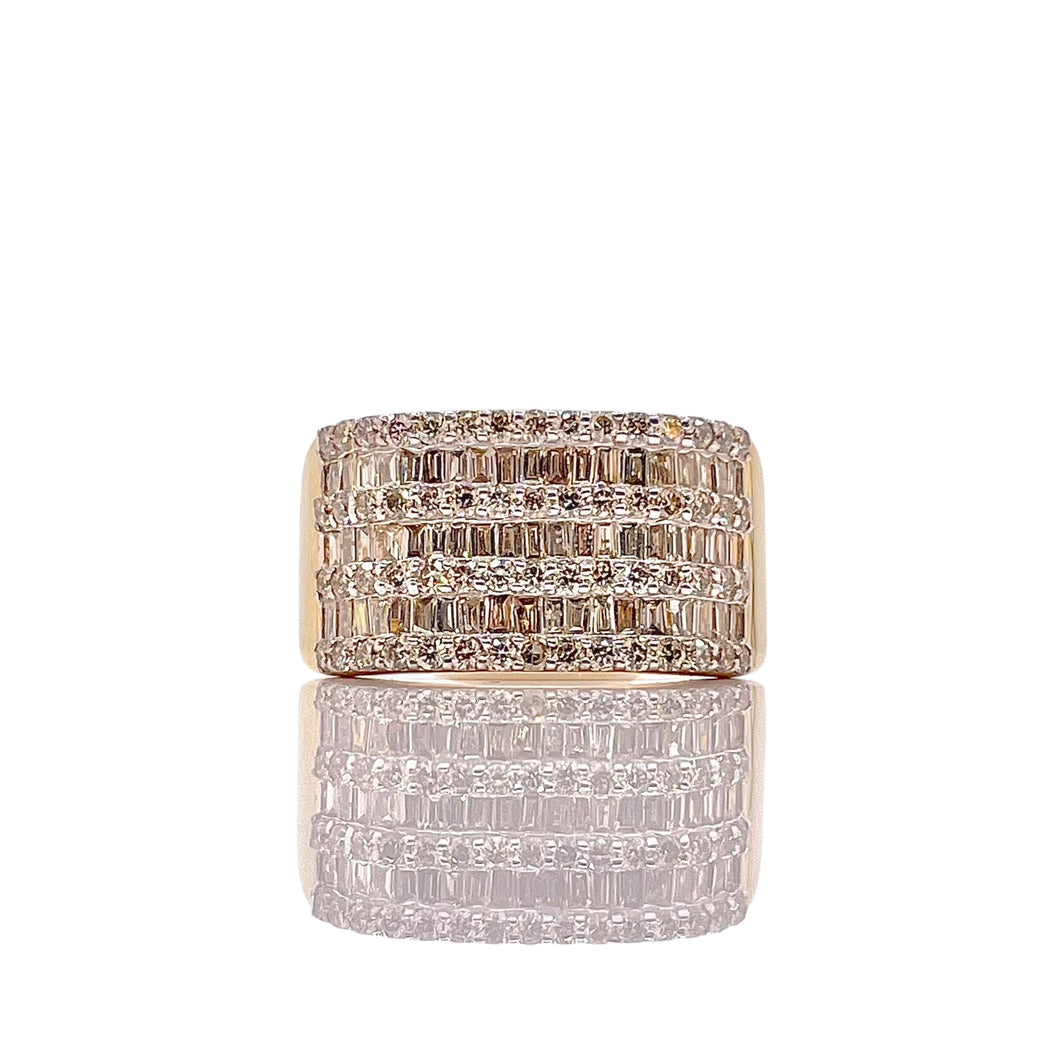 1.65 CT. Natural Diamond Men’s Ring In 10 KT Yellow Gold