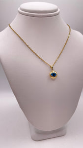 Evil Eye Pendent & Link Chain Combo In 10 KT Yellow Gold