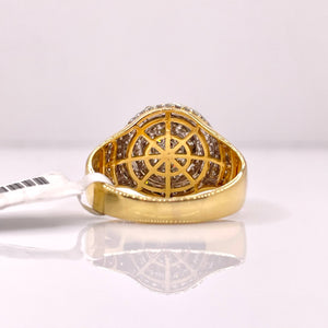 1.56 CT. Natural Diamonds Round Shape Men’s Ring In 10 KT Yellow Gold
