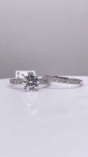 2.08 CT. Lab Grown Diamond Engagement Ring & Wedding Band Set In 14 KT White Gold