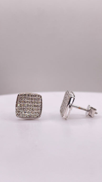 0.24 CT. Natural Diamond Square Shape Stud Earrings In 10 KT White Gold