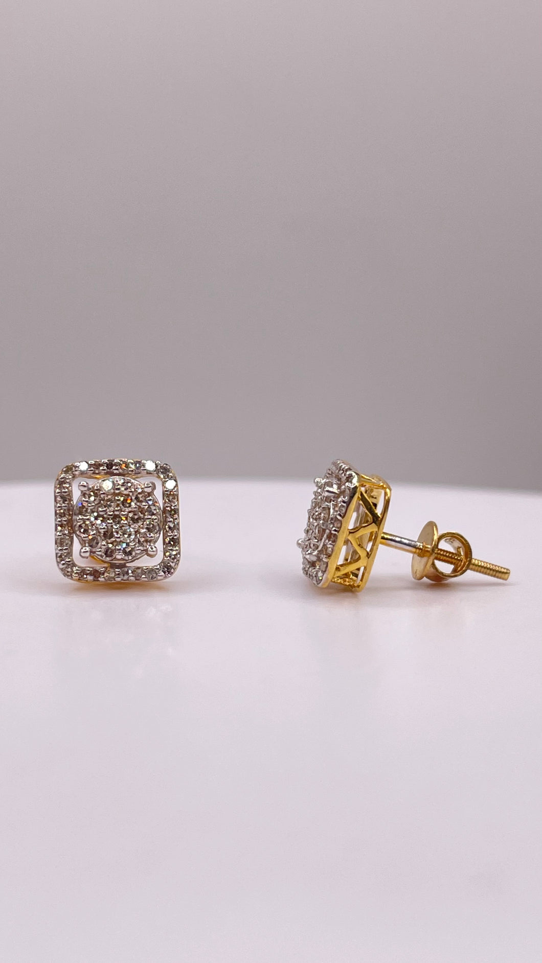 0.35 CT. Natural Diamond Stud Earrings In 10 KT Yellow Gold