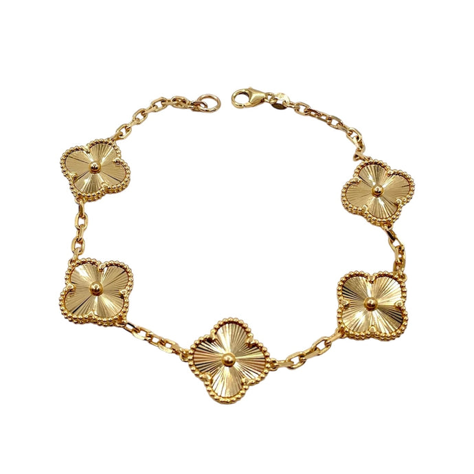 5 Clover Bracelet In 10 KT Yellow Gold