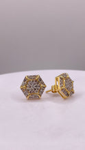 Load image into Gallery viewer, 0.68 CT. Natural Diamond Men’s Stud Earrings In 10 KT Yellow Gold