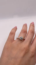 Load image into Gallery viewer, 0.79 CT. Natural Diamond Halo Style Engagement Ring In 14 KT Yellow Gold