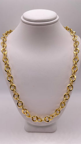 8.3mm Unique Link Chain In 10 KT Yellow Gold