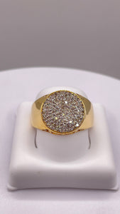 0.58 CT. Natural Diamond Round Shape Men’s Ring In 10 KT Yellow Gold