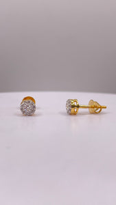 0.16 CT. Natural Diamond Round Shape Stud Earrings In 14 KT Yellow Gold