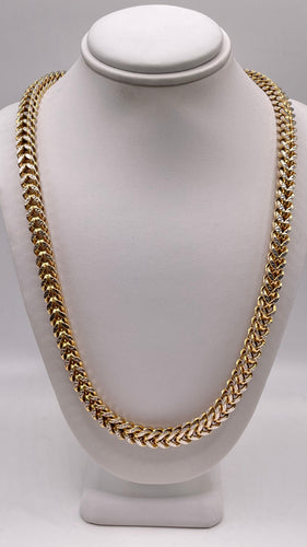 6mm Two-Tone Diamond-Cut Franco Link Chain In 10 KT Yellow & White Gold