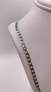 4.4mm Curb Link Chain In 10 KT White Gold