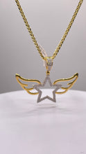 Load image into Gallery viewer, 0.37 CT. Natural Diamond Star &amp; Angel Wing Pendent In 10 KT Yellow Gold