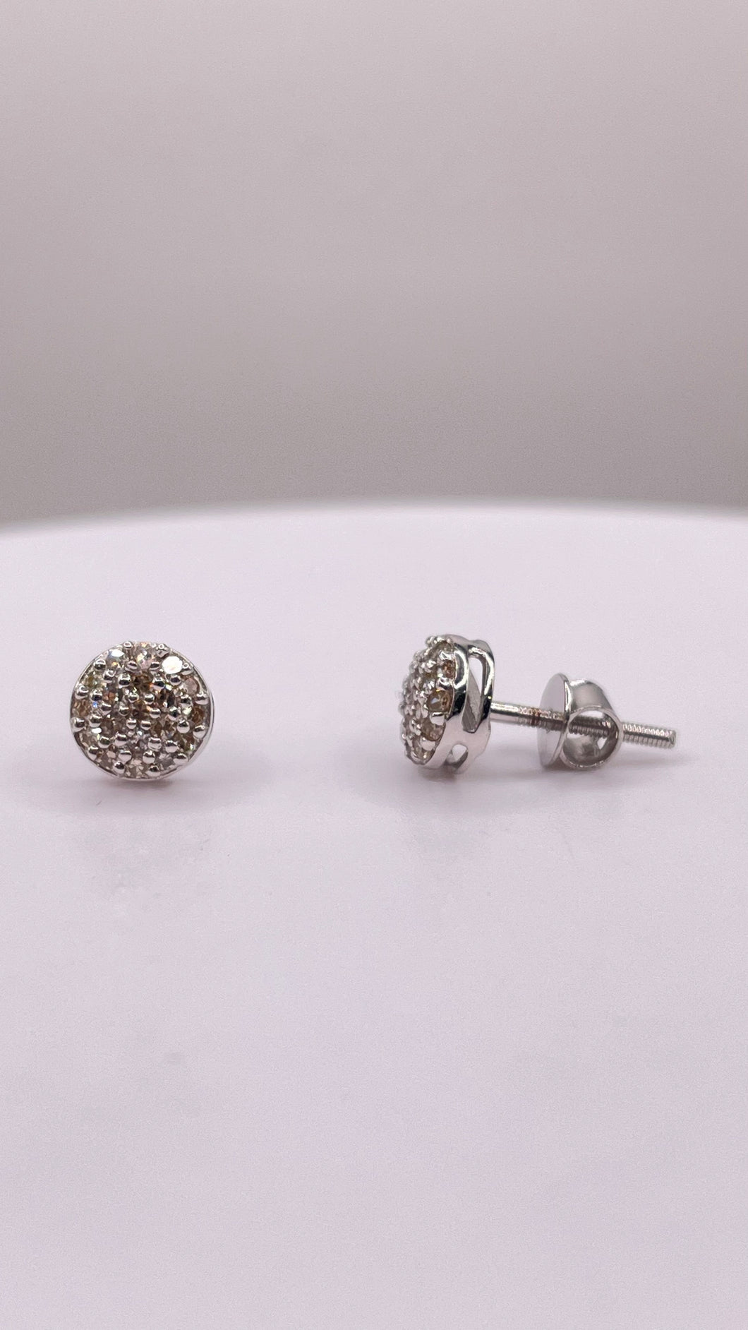 0.21 CT. Natural Diamond Round Shape Stud Earrings In 10 KT White Gold