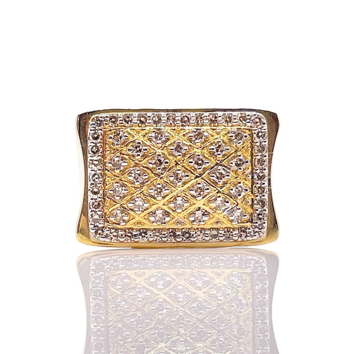 0.61 CT. Natural Diamond Men’s Ring In 10 KT Yellow Gold