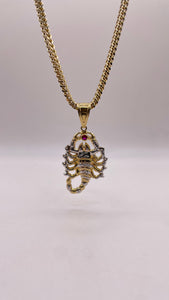 Two-Tone Scorpion Pendent In 10 KT Yellow & White Gold With CZ