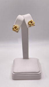 Love Knot Stud Earrings In 18 KT Yellow Gold