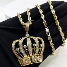 Load image into Gallery viewer, 1.32 CT. Natural Diamond King Crown Pendant In 10 KT Yellow Gold