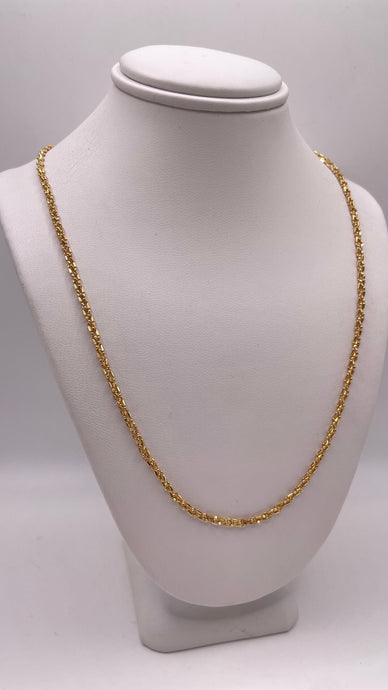 18 KT Yellow Gold Diamond-Cut Unique Twist Chain