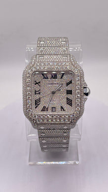 Cartier Santos Large With VVS-VS Natural Diamonds