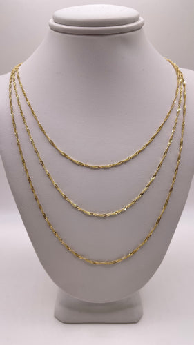 Diamond-Cut Singapore Chain In 10 KT Yellow Gold