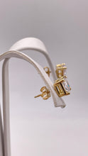Load image into Gallery viewer, 6.0mm Princess-Cut Cubic Zirconia Stud Earrings In 10 KT Yellow Gold
