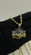 Load image into Gallery viewer, 0.70 CT. Natural Diamond Trust No One Pendent &amp; Rope Chain Combo In 10 KT Yellow Gold