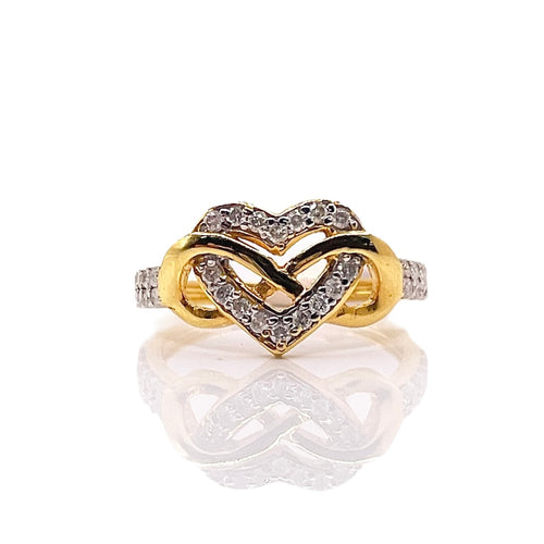 0.44 CT. Natural Diamond Heart & Infiniti Ring