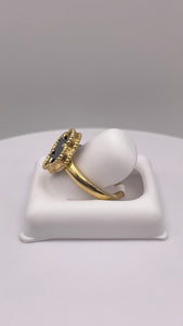 10 KT Yellow Gold Onyx Clover Ring