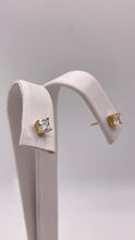 Load image into Gallery viewer, 4.2mm Princess-Cut Cubic Zirconia Stud Earring In 10 KT Yellow Gold
