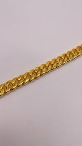 9.3mm Solid Miami Cuban Link Bracelet In 24 KT Yellow Gold