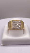 Load image into Gallery viewer, 0.33 CT. Natural Diamond Men’s Square Shape Ring In 10 KT Yellow Gold