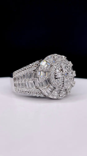 Men’s Round Shape Silver Ring With CZ