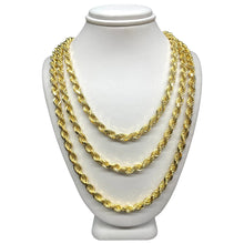 Load image into Gallery viewer, 5.0mm Solid Rope Chain In 10 KT Yellow Gold