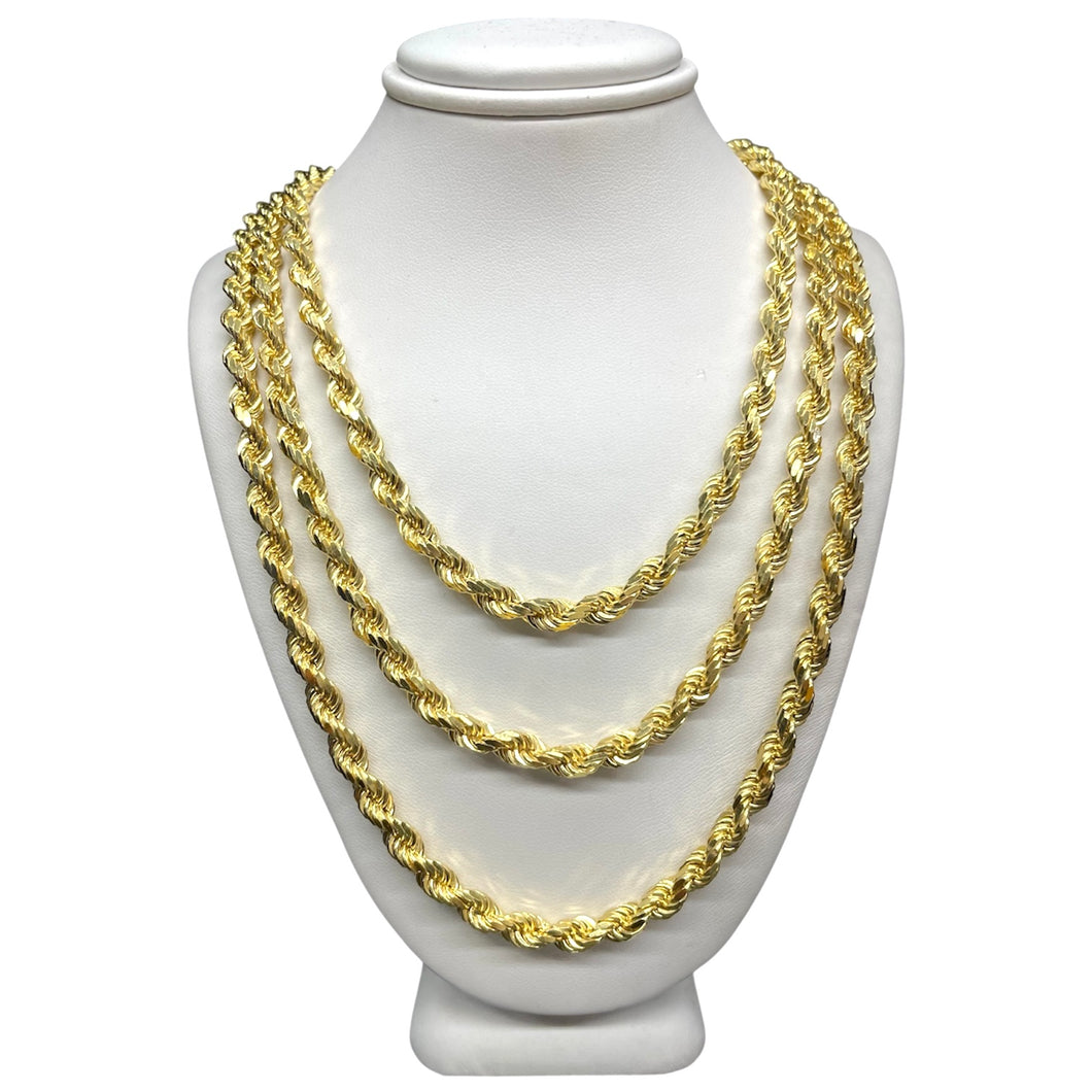 5.0mm Solid Rope Chain In 10 KT Yellow Gold