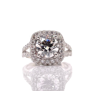 3.62 CT. Lab Grown Diamond Engagement Ring In 14 KT White Gold