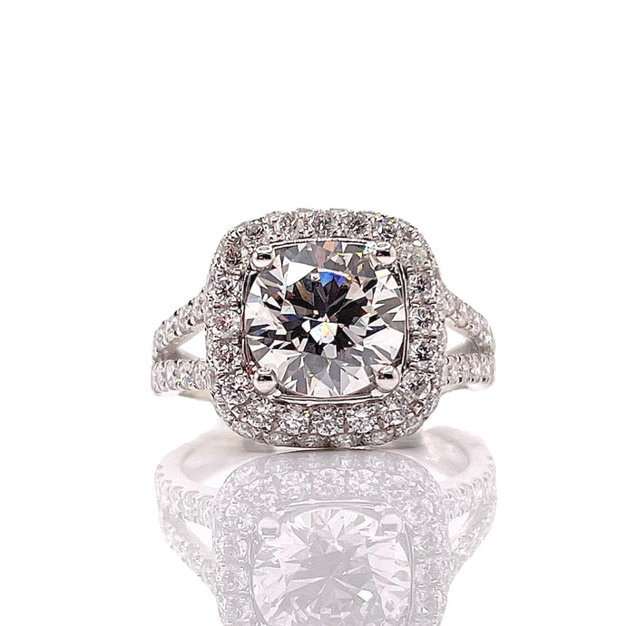 3.62 CT. Lab Grown Diamond Engagement Ring In 14 KT White Gold