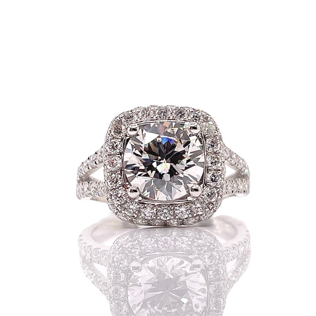3.62 CT. Lab Grown Diamond Engagement Ring In 14 KT White Gold