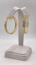 Load image into Gallery viewer, CZ Women’s Hoop Earrings In 14 KT Yellow Gold