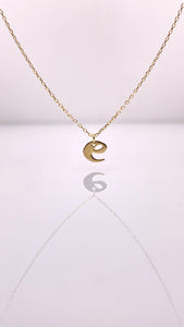 Dainty Initial Pendent & Chain Combo In 10 KT Yellow Gold