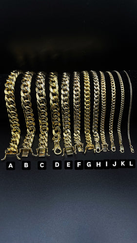 Miami Cuban Link Bracelets In 10 KT Yellow Gold