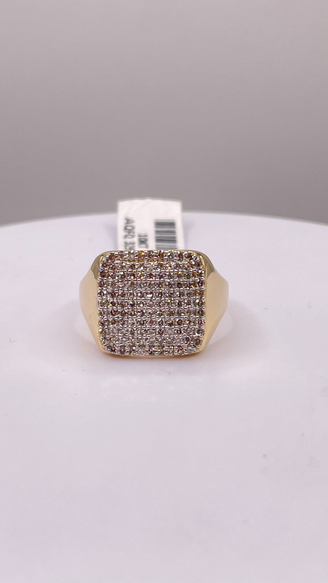 0.82 CT. Natural Diamond Square Shape Ring In 10 KT Yellow Gold