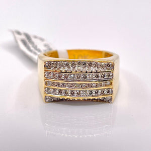 0.88 CT. Natural Diamond Men’s Ring In 10 KT Yellow Gold