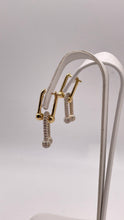 Load image into Gallery viewer, 18 KT Yellow Gold Hardware Style Earrings With CZ Stones