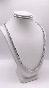 Men’s Tennis Chain In Silver With CZ