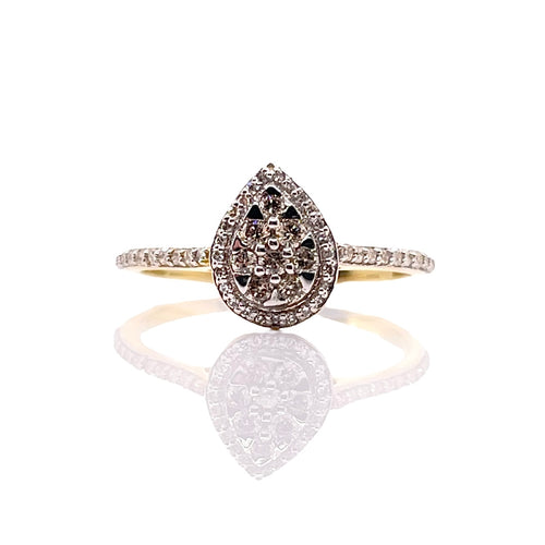 0.29 CT. Natural Diamond Pear Shape Women’s Ring In 10 KT Yellow Gold