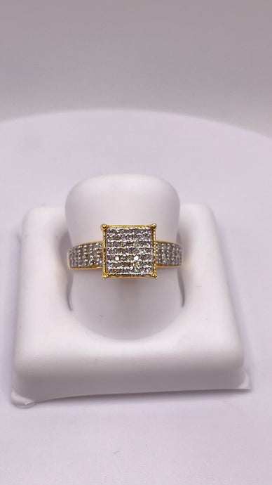 0.36 CT. Natural Diamond Women’s Square Ring In 10 KT Yellow Gold