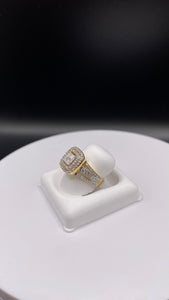 0.64 CT. Quad Princess-Cut Natural Diamond Bridal Ring In 10K Yellow Gold