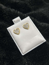 Load image into Gallery viewer, Gold &amp; Diamond Heart Earrings