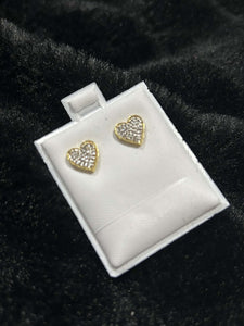 Gold & Diamond Heart Earrings